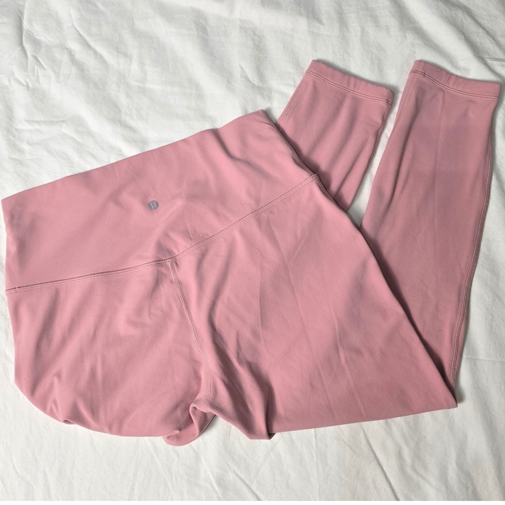 Lululemon Womens Align High Rise Leggings Pink Size 12 Ankle Length Workout Yoga